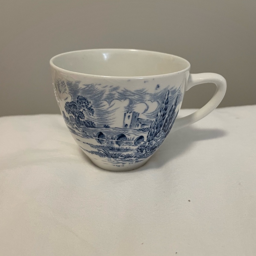 Countryside Blue and White Transfer Scenic Teacup